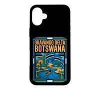 Okavango Delta Botswana Flag Wetlands Safari Vintage Art Case for iPhone 16 Plus