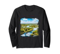 Okavango Delta Wetland River Landscape Botswana Scene Long Sleeve T-Shirt