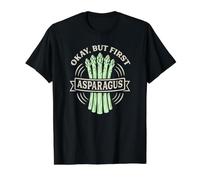 Okay But First Asparagus Chef or Foodie Value Graphic T-Shirt, Men, Black, M
