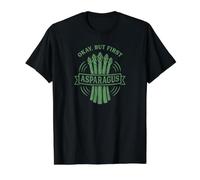 Okay But First Asparagus Vegetable Lover Value Graphic T-Shirt, Men, Black, S