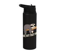 Okay But First Nap Funny Sloth Softball Baseball Stainless Steel Insulated Water Bottle