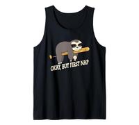 Okay But First Nap Funny Sloth Softball Baseball Tank Top