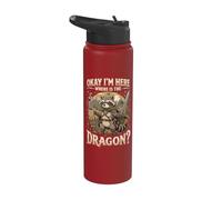 Okay I'm Here Where is The Dragon Stainless Steel Insulated Water Bottle