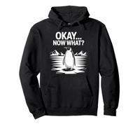 Okay Now What Penguin Walking Alone Towards The Mountains Pullover Hoodie
