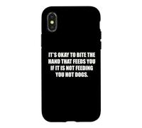 Okay To Bite The Hand If Not Feeding You Hot Dogs Funny Case for iPhone X/XS