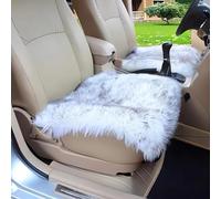 OKAYDA Square Real Sheepskin Car Seat Cover Automobile Front Seat Cushion Non-Slip Universal Fit Fur Cushion for Car, Chair and Office Chair (1 Piece)