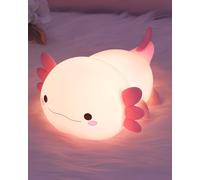 Okayera Axolotl Night Light for Kids, Cute Axolotl Animal Silicone Nursery Lamp with Timer Dimmable, Portable USB Rechargeable Bedroom Feeding Bedside Decor Gifts for Girl Boy Birthday Christmas