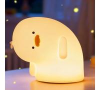 Okayera Duck Night Light for Kids, Silicone Why Duck Lamp, Nursery Bedside Bedroom Table Study Decor Touch Lamp with Dimmable Rechargeable, Best Birthday Easter Xmas Gift for Baby Boy Girl Teen Friend
