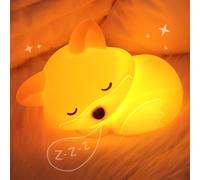 Okayera Fox Night Light for Kids, Cute Silicone Lamp with Rechargeable Dimmable 20 Mins Timer, Kids Bedside Decoration Light, Birthday Holiday Christmas Gifts Idea for Baby Girl Boy Friend