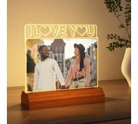 Okayera Light up Love Picture Frame, Photo Home Decor Night Light with LED Wooden Base, Anniversary Marriage Wedding Gifts to Wife Him Her Couples in Valentine's Day Birthday Christmas Day