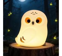 Okayera Night Light for Kids, Snowy Owl White Bird Silicone Bedside Lamp Bedroom Decor, 30-Mins Timer & Touch Control, Best Birthday Easter Gifts for Baby Toddler