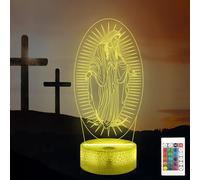 Okayera Virgin Mary Night Light, Catholic 3D lllusion Lamp, Catholic Gifts Decor 16 Color Changing+Remote Control, Religions Gift on Birthday Mothers Day for Believers Mom Women