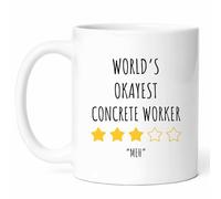 Okayest Concrete Worker Mug Luxury Coffee Mug Cute Ceramic Drinkware for Hot Chocolate Milk Office Cappuccino 330Ml
