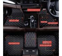 OKAYOK Leather Car Floor Mats for To-yota Prado 7 seats 2010-2019, Custom Full Coverage Floor Liner, Front Rear Row Waterproof Protection Mat, Auto Anti Slip Liner Rugs Accessories,Redwine-RHD