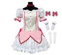 Okazaki Magi Madoka Magica Cosplay Costume Uniform Dress Halloween Outfit, Kaname Madoka, M
