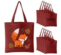 OKBA 10-Pack Blank Reusable Grocery Shopping Cloth Bags canvas tote bags Bulk DIY custom (Wine red canvas tote*10pcs)