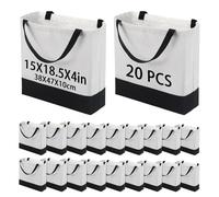 OKBA 20 pcs Sublimation Tote Bags,polyester tote bags for sublimation, blank canvas tote bags for DIY Crafting and Decorating