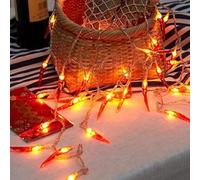 OKBA 2pack red Chili Pepper String Lights,40 LED Pepper String lamp Indoor Kitchen Decor Outdoor Mexican Decorations Light, Battery Powered for Chinese New Year,Holiday Party,Christmas Home Decor