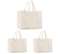 OKBA 3 PCS Large Canvas Bag, Extra Large Canvas Tote Bag,Big Shopping Bag Reusable Grocery for Women