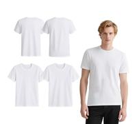 OKBA 4 PCS Adult Sublimation Blank T-Shirts Round Collar Short Sleeves White Polyester t Shirts, White, XXL