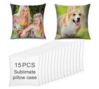 OKBA Sublimation Blank White Pillow Covers (16"x16"（40cmx40cm） Pillow Covers)