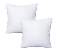 OKBA Throw Pillows Insert Set of 2, with 100% Cotton Cover, Bed and Couch - Indoor Hotel Decorative Pillows, 14x14 in White Pillows Inserts