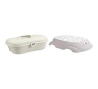 OKBaby Beauty Care Carrying Case Baby Changing and Bath Box with Herbie Anti-Slip Step Stool, Taupe