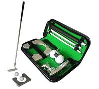 OKBY Golf Putter Set, Indoor Golf Putting Practice Cup Training Clubs Putter Kit Golf Return Machine with Golf Club, Golf Balls, Goal Rack, Carry Bag