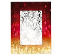 OKCELL Glitter Red Golden Galaxy 4x6 Picture Frames for Vertical or Horizontal Display,Solid Wood Frame with Shatter Resistant Plexiglass for Wall and Tabletop Display, Friends Wedding Gift