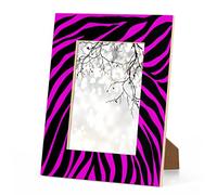 OKCELL Purple Animal Print Zebra Wood Picture Frames Can Display 4X6 5X7 8x10 11x14 Inch Photos. With Hooks and Brackets, This Frames Can be Displayed Vertically or Horizontally on a Table or Wall