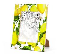 OKCELL White Sketch Lemon Pattern Wood Picture Frames Can Display 4X6 5X7 8x10 11x14 Inch Photos. With Hooks and Brackets, This Frames Can be Displayed Vertically or Horizontally on a Table or Wall