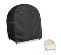 okcool Outdoor Egg Chair Cover,Double Egg Chair Cover for 2 Person Egg Loveseat Chair (Black,Fits 35.4" D x 57.1" W x 56.3" H Egg Chair)