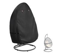 Okcool Patio Hanging Egg Chair Cover, Waterproof Heavy Duty Outdoor Single Seat Swing Egg Chair with Stand Cover(Black, Fits 45″W x 33″D x 68″H Egg Chair)