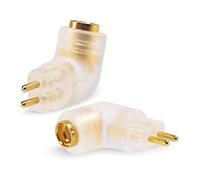 okcsc 0.78mm 2-Pin to MMCX Female Angled Adapter Work for MMCX Cable Connected to KZ ZSNPRO、CCA C12、FIIO KZZSX、TRN BA5、KZ IM2、SHUOER (1 Pair Transparent)