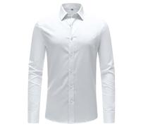 Okdance Boys Long Sleeve School Shirts, White Button Down Shirts Classic Collar Dress Shirts Durable Regular Fit School Uniform for Kids Boys