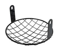 OKDJX Lamp Accessories 7.8 Inch Black Chrome Plating Metal Headlight Mesh Grill Motorcycle Headlamp Grid Cover For Harley(Black- Silver)