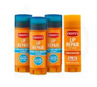 O'keeffe's Cooling Lip Balm (4.2G X 3) & Unscented Lip Balm (4.2G X 1) - Intensive Hydration & Relief For Dry, Cracked Lips