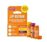 O'Keeffe's Lip Repair Multipack, 3 x 4.2g - Contains Unscented, SPF and Cherry - For Extremely Dry, Cracked Lips | All-Day Moisture with 7 Moisturising Ingredients