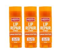O'Keeffe's Unscented Lip Repair Lip Balm for Dry, Cracked Lips, Stick, (Pack of 3)