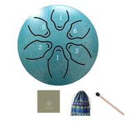 Okeeyseda 3 Inch 6 Tone Outdoor Steel Tongue Drum Rain Drum Instrument Mini Hand Drum Ethereal Drumstick Dark Green