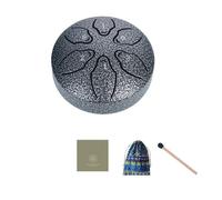 Okeeyseda 3 Inch 6 Tone Outdoor Steel Tongue Drum Rain Drum Instrument Mini Hand Drum Ethereal Drumstick Silver