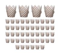 Okeeyseda 50PCS Newspaper Style Cupcake Liner Baking Cup for Wedding Tulip Muffin Cupcake Paper Cup Oilproof Cake Easy to Use H