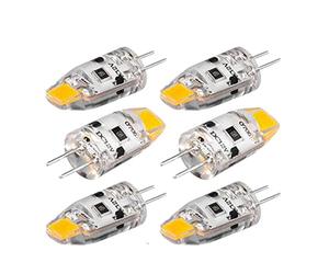 Okeeyseda 6 Piece G4 LED Bulb 12V DC Dimmable COB LED G4 Bulb 1.5W 360 Beam Angle to Replace 15W (Warm White)