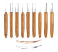 Okeeyseda 9 Pcs Dreadlock Crochet Hook for Hair, Loc Needle for Dreads with 2 Interlocking Tool 0.5mm 0.75mm 1mm Weaving Crochet