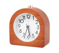 Okeeyseda Alarm Clock Without Ticking Retro Wooden Alarm Clock with Alarm Light Quiet Table Clock with Snooze Function A