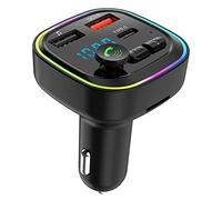 Okeeyseda Bluetooth FM Transmitter Bluetooth Car Radio Adapter PD 20W,Type-C and QC3.0,Support TF Card/USB Key