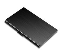 Okeeyseda Business Card Holder, Slim Business Card Case, Pocket Metal Card Case, Purse Name Card Holder, Buckle Style Shut, Black