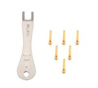Okeeyseda Guitar Bridge Pins 6Pcs Brass Endpin for Acoustic Guitar with Guitar Bridge Pin Puller
