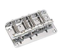 Okeeyseda Hard Tail Fixed Guitar Bridge Compatible with 4 String or Style Guitar Top Load Chrome