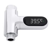 Okeeyseda LED Display Home Water Shower Thermometer Flow Self-Generating Electricity Water Temperature Meter Monitor for